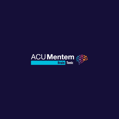 Acu Mentem brain tonic logo, promoting cognitive health and well-being, Australian made, improves memory and reduces stress.