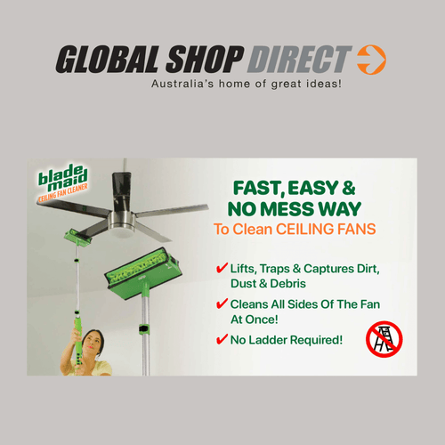 Global Shop Direct Blade Maid ceiling fan cleaner with extendable handle, promoted in YouTV home cleaning special offer.
