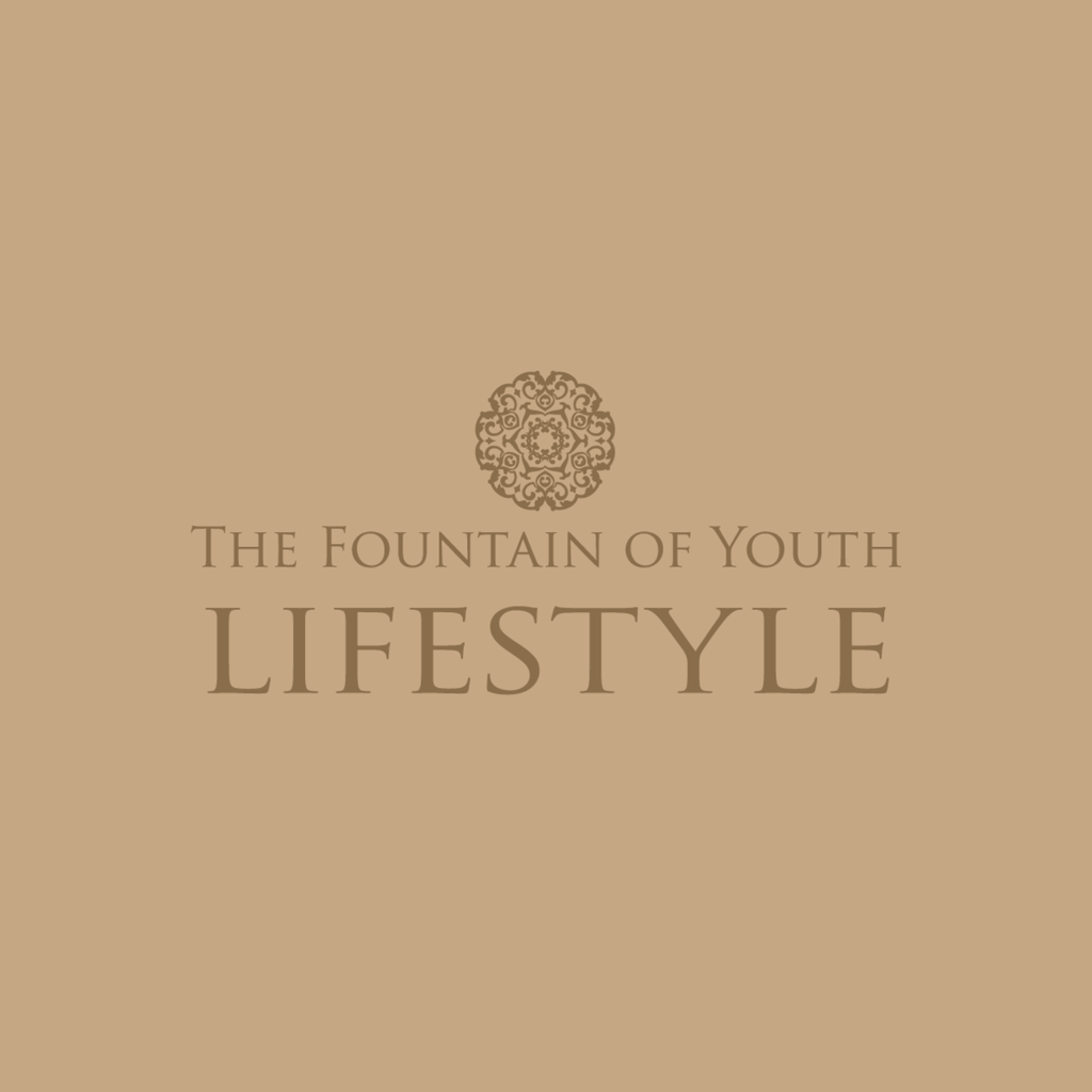 The Fountain of Youth Lifestyle logo on a warm background.