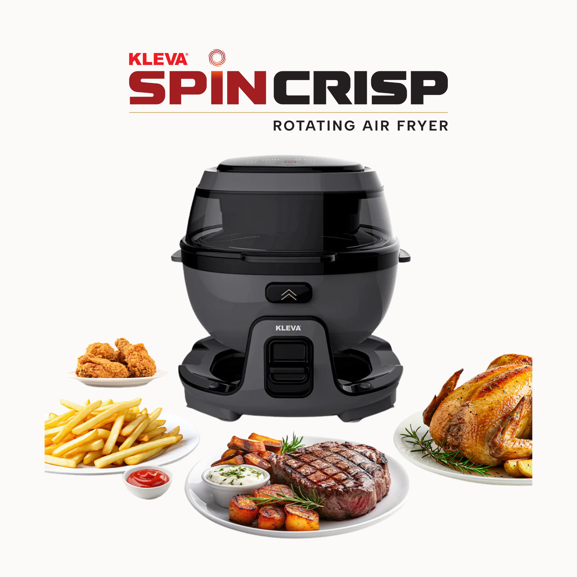 Kleva Spin Crisp Rotating Digital Air Fryer Launch