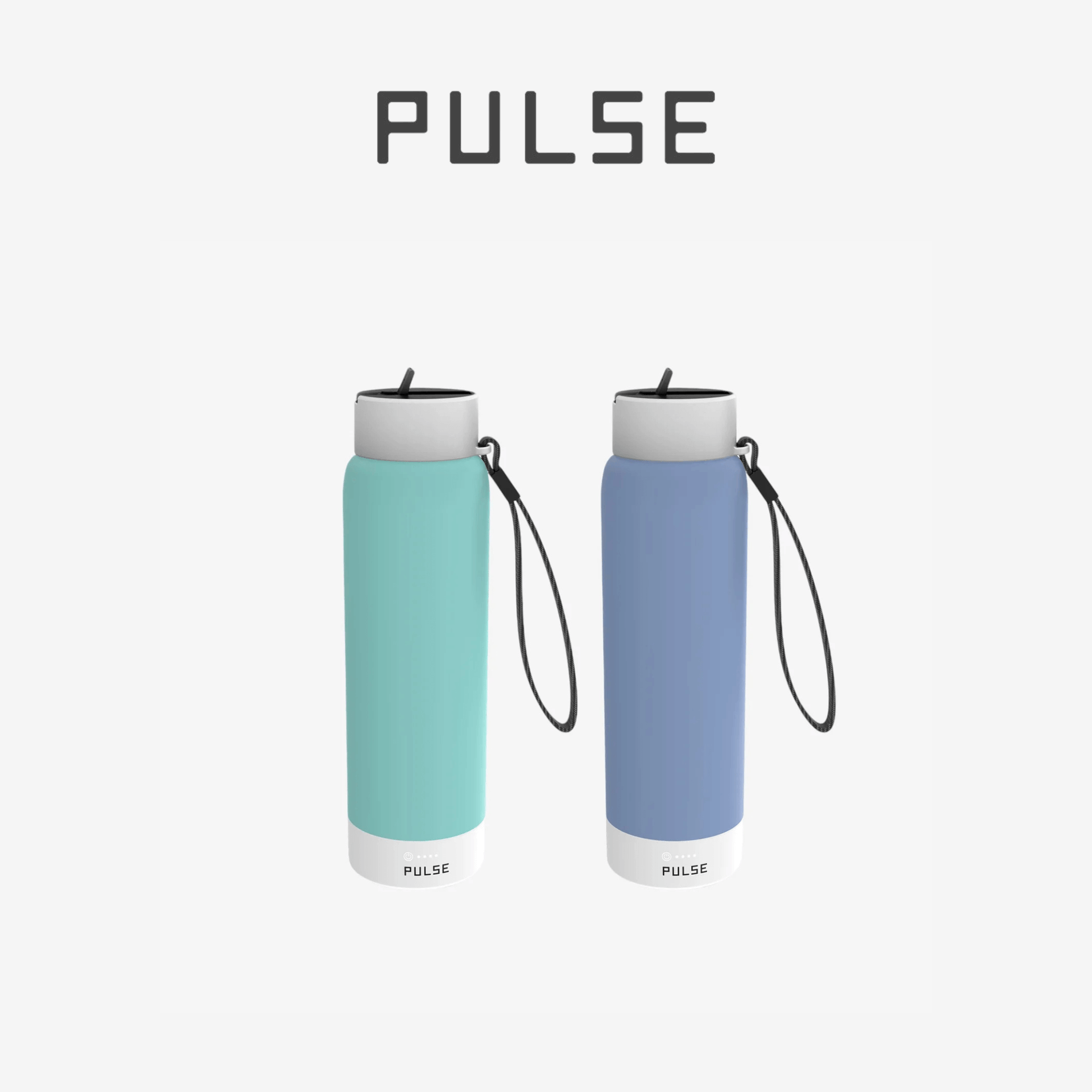 Pulse Charge hydration bottles in teal and blue for exclusive YouTV special offers.