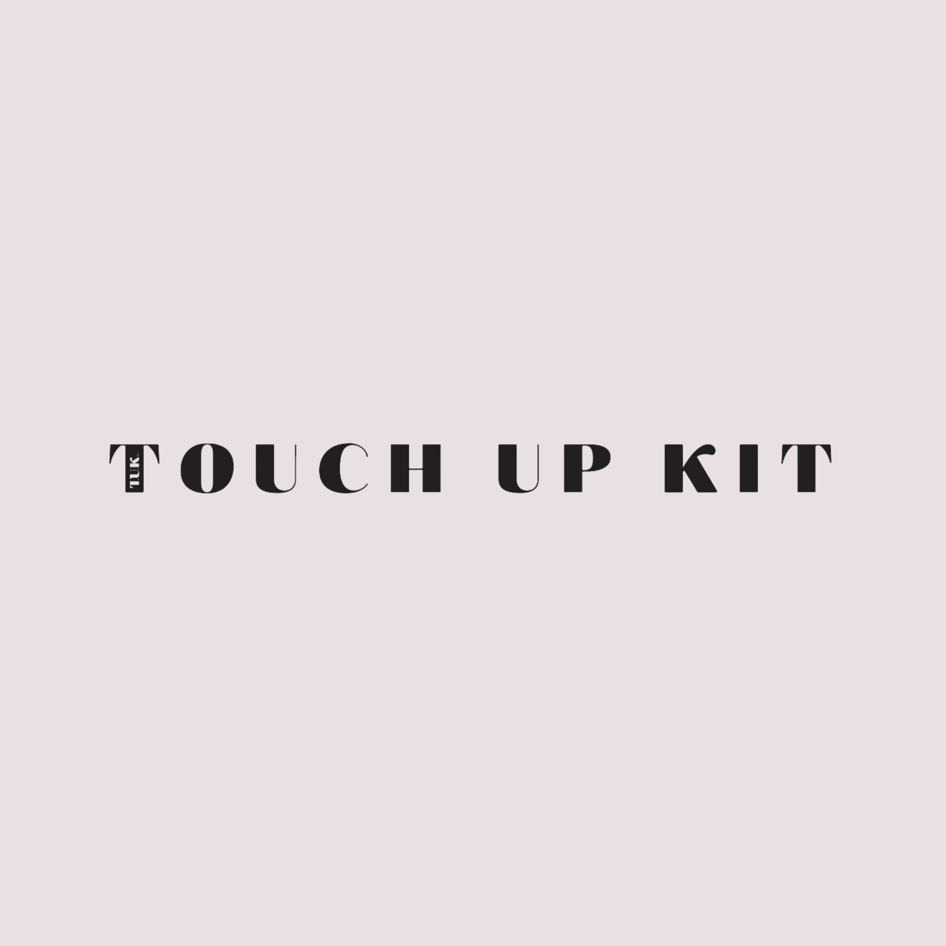 Tuk Makeup Touch Up Kit logo, ideal for refreshing makeup on-the-go with a slim design for purses.